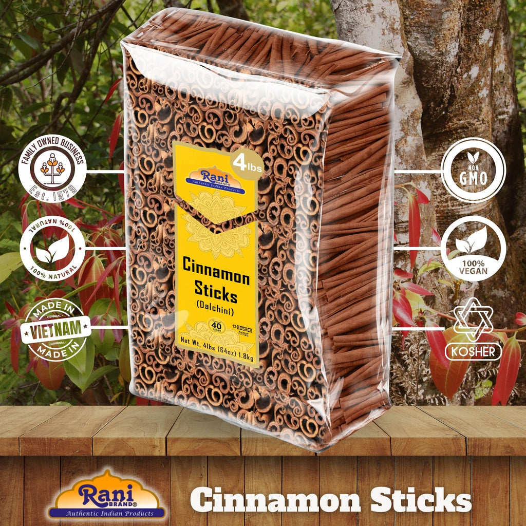 Rani Cinnamon Sticks 7oz (200g) - 36-44 Sticks - Strong Aroma, Perfect for Baking, Cooking & Beverages | 3+ Inches Length - Cassia Saigon Cinnamon from Vietnam | Kosher