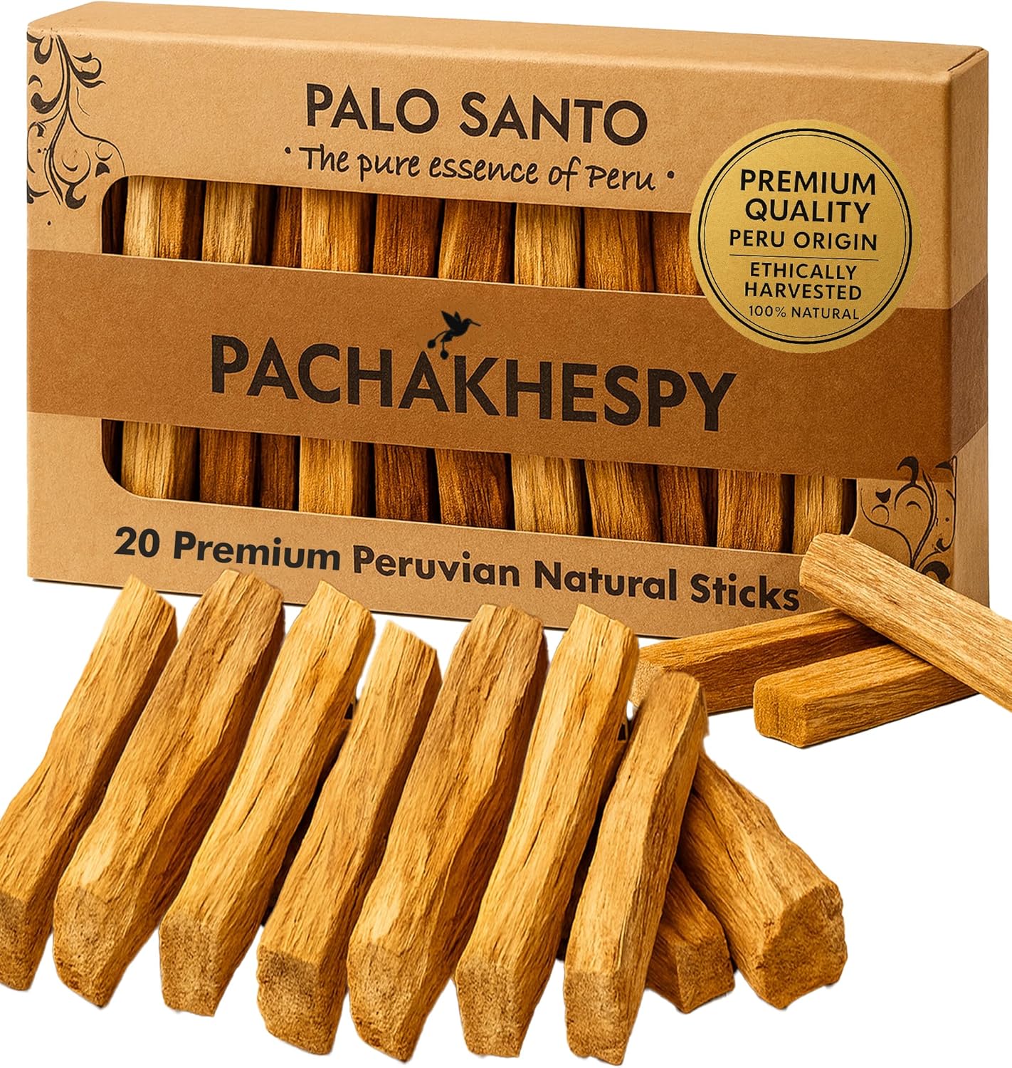 Authentic Premium Palo Santo from Peru 20 Pack of Natural Holy Wood Hand Harvested Smudging Sticks for Home Fragrance Energy Cleansing Meditation Spiritual Rituals Anti Stress Wellness Incense